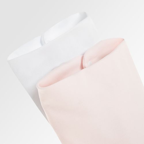 Conjunto de Babador Bandana Feminino Cores - 2 Unidades - BCO/ROSA