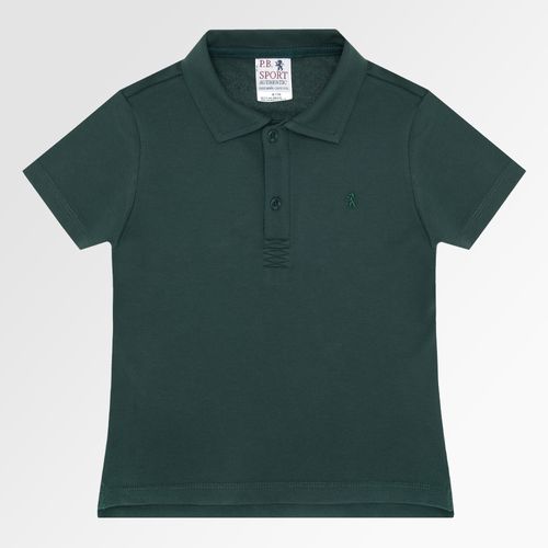 Camiseta Polo Infantil Masculina Manga Curta Piquet Pima - VERDE