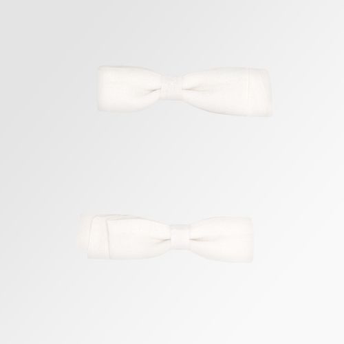 Conjunto de Laços de Cabelo Bebê Cambraia 2 Pontas - BCO/AM/VDE