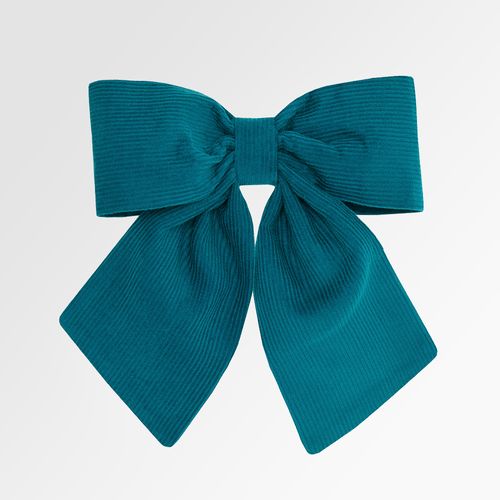 Laço Grande Infantil Feminino Veludo com Ponta Curta - AZUL