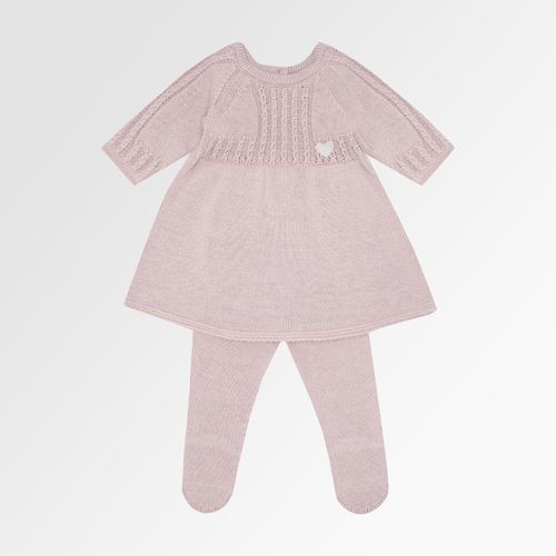 Saída de Maternidade Feminina Tricot Vestido Trança Finas - ROSE UNA