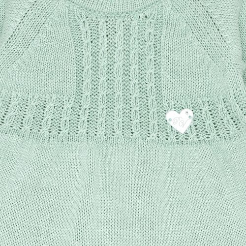 Saída de Maternidade Feminina Tricot Vestido Trança Finas - VERDE MARAGOGI