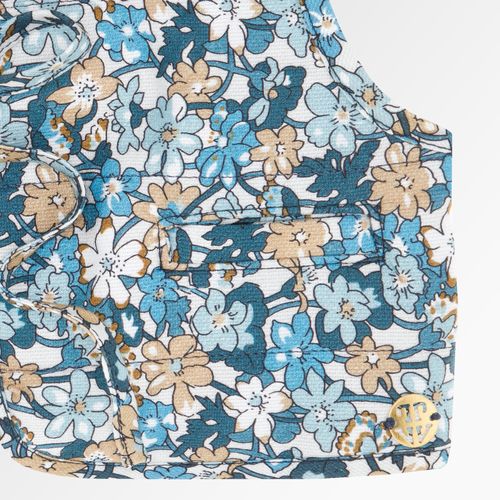 Colete de Bebê Feminino Fustão Matelado Estampa Royals - AZUL