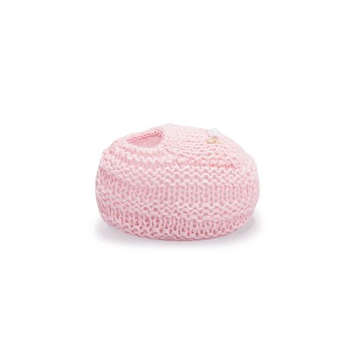 Sapatinho Tricot de Bebê Feminino Bordado Rococó - ROSA