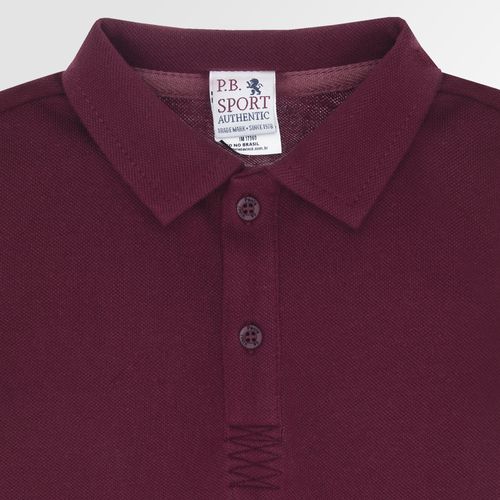 Camiseta Polo Infantil Masculina Manga Curta Piquet - BORDO