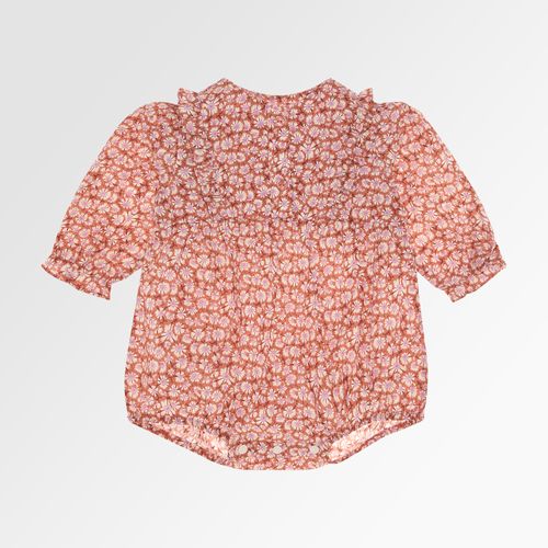 Romper de Bebê Feminino Liberty Fabrics Tana Lawn Fio 60 - OCRE