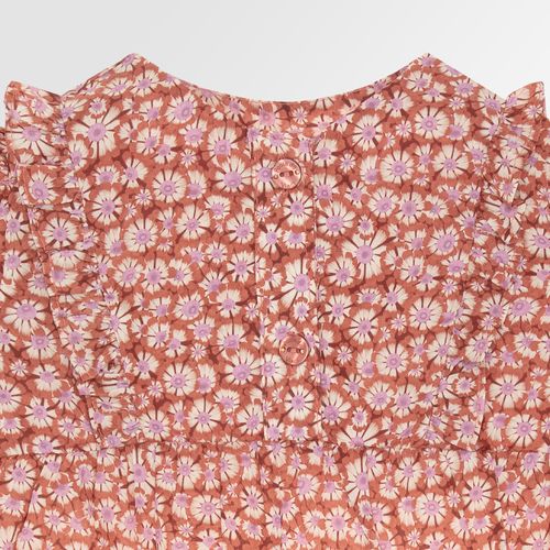 Romper de Bebê Feminino Liberty Fabrics Tana Lawn Fio 60 - OCRE