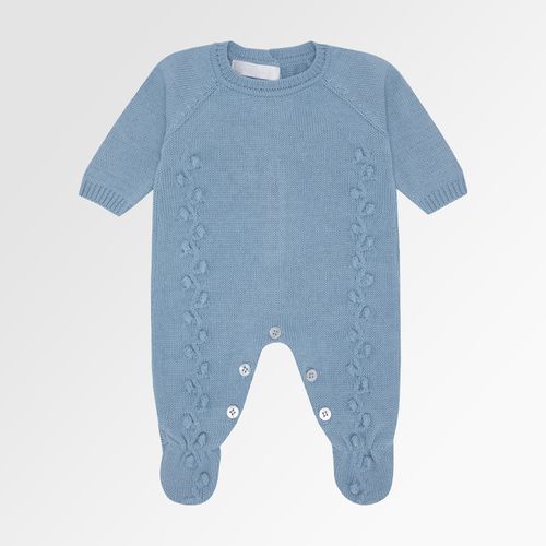 Saída de Maternidade Masculina Tricot Ponto Pipoca - AZUL CANTO