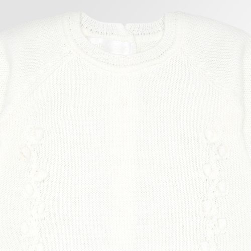 Saída de Maternidade Masculina Tricot Ponto Pipoca - BRANCO