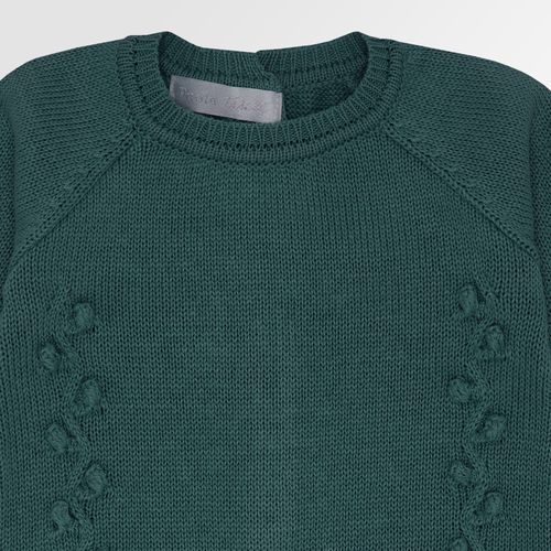 Saída de Maternidade Masculina Tricot Ponto Pipoca - VERDE BOTTLE