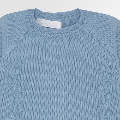 Saída de Maternidade Masculina Tricot Ponto Pipoca - AZUL CANTO