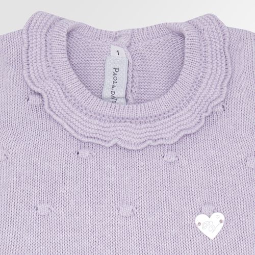 Saída de Maternidade Feminina com Manta Tricot Ponto Pipoca - LILAS DEPECHE