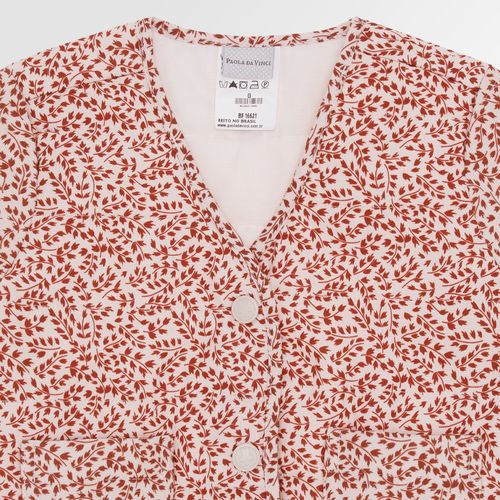 Casaco de Bebê Feminino Matelassê Estampa Leaves - CRU