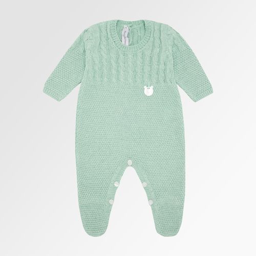 Saída de Maternidade Unissex Tricot Ponto Trança - VERDE MARAGOGI