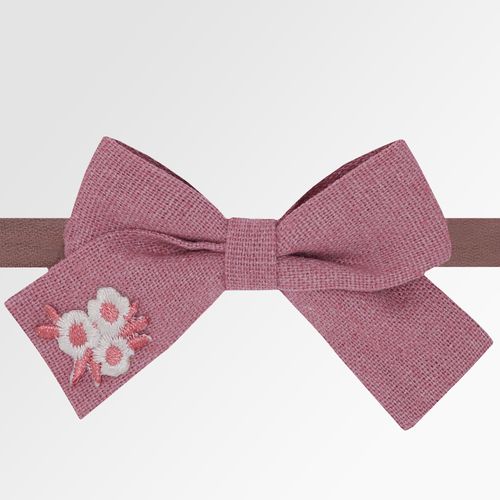 Faixa de Cabelo Bebê Laço Cruzado Linho Primavera - ROSE