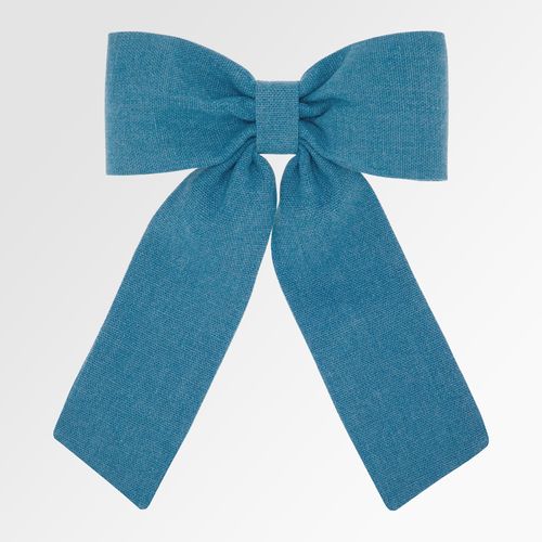 Laço de Cabelo Infantil Linho Ponta Longa - GG - AZUL OCEANO