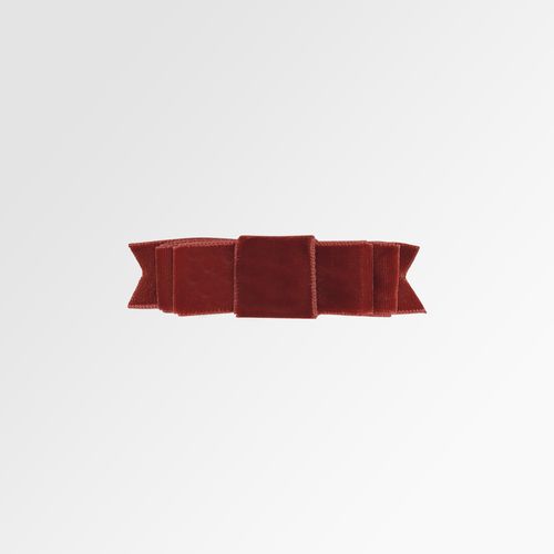 Laço Duplo de Cabelo Bebê Veludo - TERRACOTA