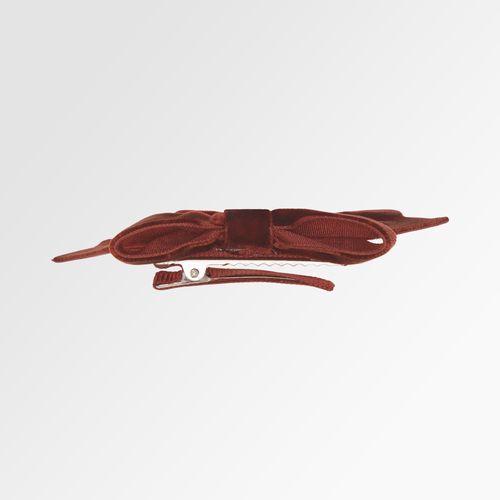 Laço de Cabelo Infantil Veludo Ponta Longa - TERRACOTA