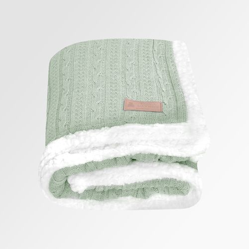 Manta de Bebê Tricot Trança Double Face - VERDE