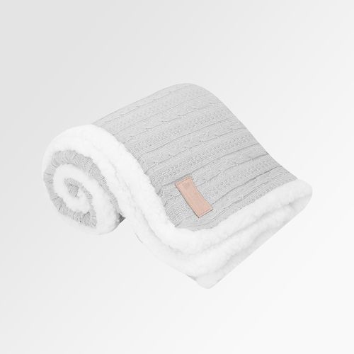Manta de Bebê Tricot Trança Double Face - CINZA
