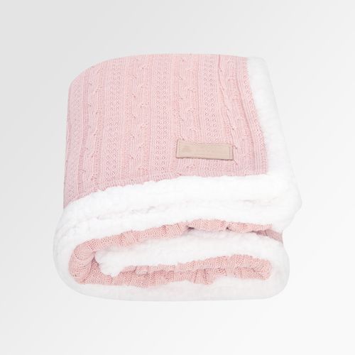 Manta de Bebê Tricot Trança Double Face - ROSE