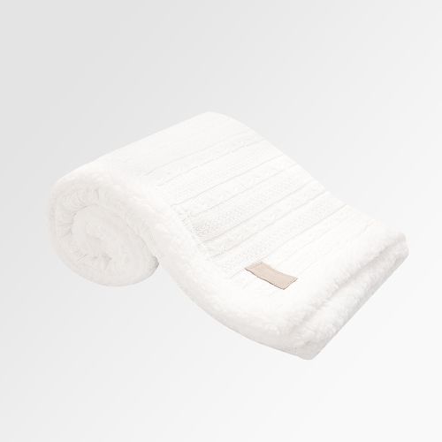 Manta de Bebê Tricot Trança Double Face - BRANCO