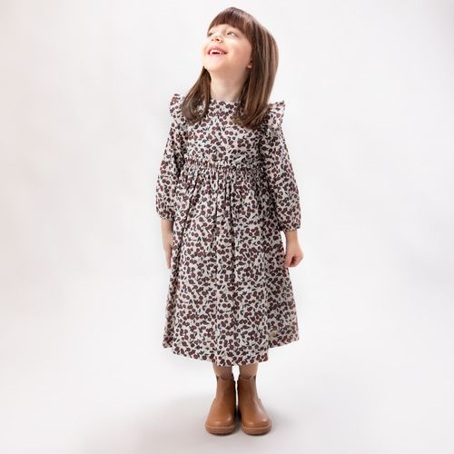 Vestido de Bebê Feminino Algodão Egípcio Fio 60 Estampa Cherry - BORDO