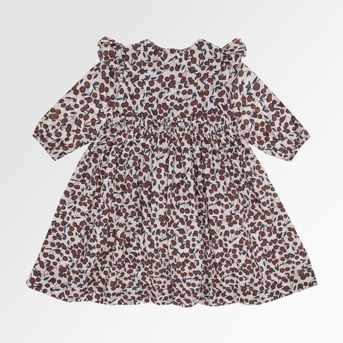 Vestido de Bebê Feminino Algodão Egípcio Fio 60 Estampa Cherry - BORDO