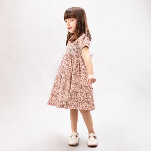 Vestido de Bebê Feminino Fustão Estampa Leaves - ESTAMPADO