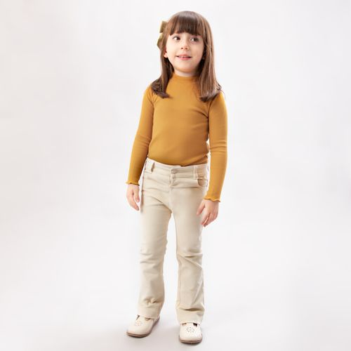 Blusa de Bebê Feminina Manga Longa com Frufru - AMARELO