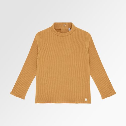 Blusa de Bebê Feminina Manga Longa com Frufru - AMARELO