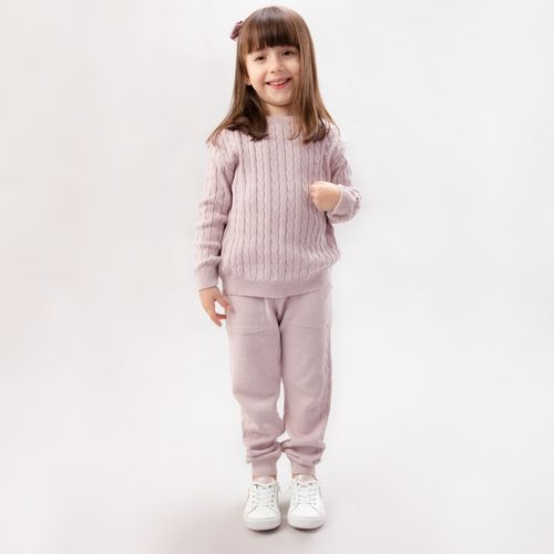 Conjunto de Bebê Feminino Tricot Tranças - ROSE UNA