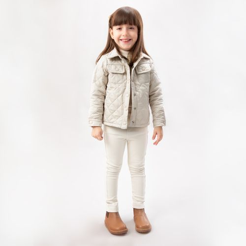 Casaco de Bebê Feminino Matelassê Losango com Bolsos - CRU