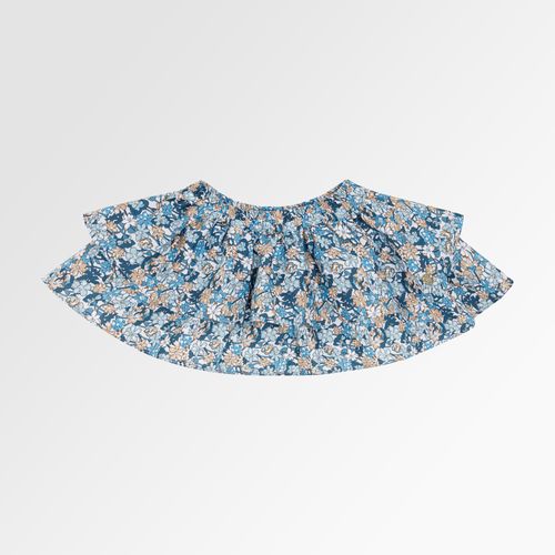 Saia de Bebê Feminina Fustão Estampa Royals com Babados - AZUL MARINHO