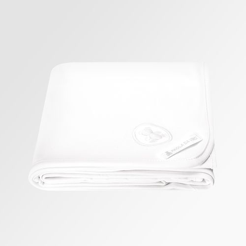Manta de Bebê Egípcio Gold Fio 50 com Bordado de Urso - BRANCO
