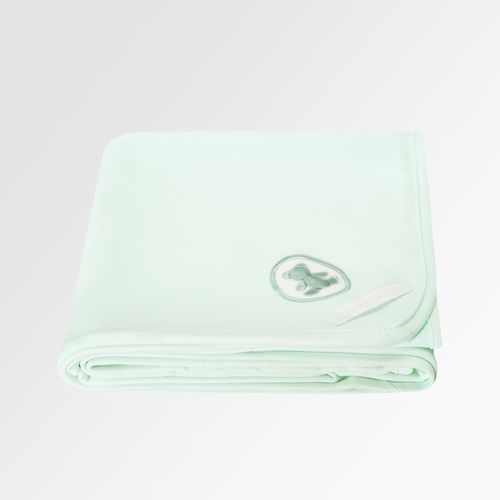 Manta de Bebê Egípcio Gold Fio 50 com Bordado de Urso - VERDE