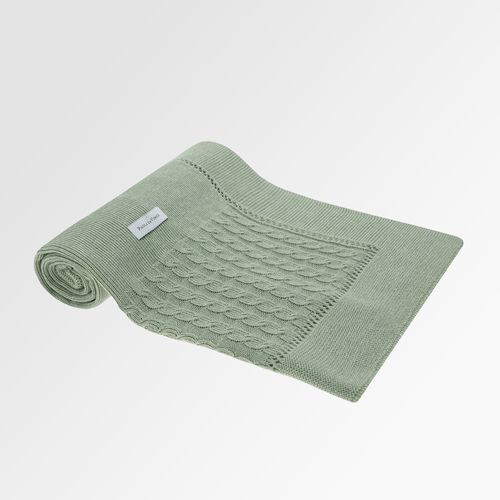 Manta para Saída de Maternidade Tricot Treccia - VERDE M.PLANT