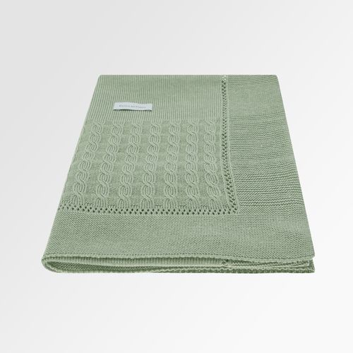 Manta para Saída de Maternidade Tricot Treccia - VERDE M.PLANT