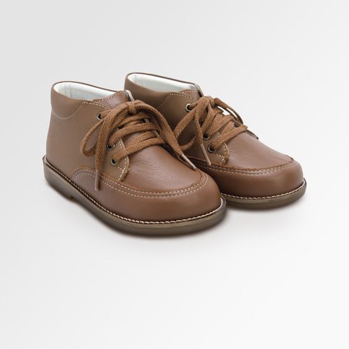 Bota Infantil Masculina Couro Bicolor - CARAMELO