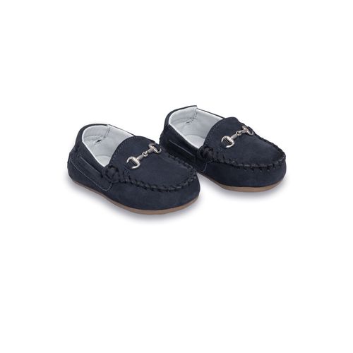 Mocassim de Bebê Masculino Couro Bridão - AZUL PROFUNDO