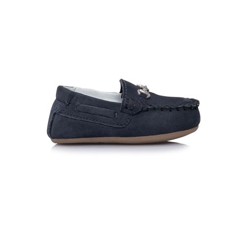 Mocassim de Bebê Masculino Couro Bridão - AZUL PROFUNDO