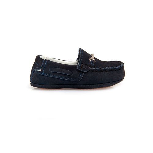 Mocassim de Bebê Masculino Couro Bridão - AZUL MARINHO