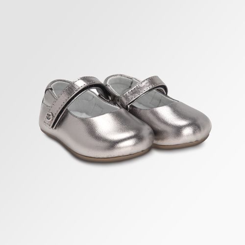 Sapato Boneca de Bebê Feminino Couro Metalizado Liso - COBRE METALIC