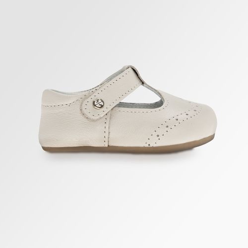 Sapato Boneca de Bebê Feminino Couro Detalhe Laser Frente - CONF OFF WHITE