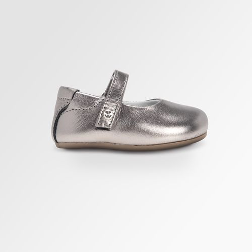 Sapato Boneca de Bebê Feminino Couro Metalizado Liso - COBRE METALIC
