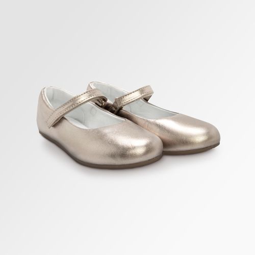 Sapato Boneca Toddler Feminino Couro Metalizado Liso - COBRE METALIC
