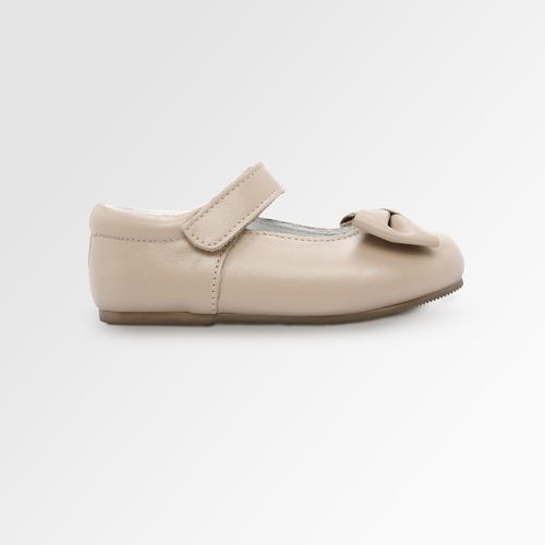 Sapato Boneca Toddler Feminino Couro Laço - BEGE OSTRA