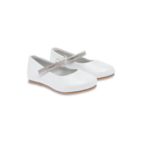 Sapato Boneca Infantil Feminino Couro Tiras Cristal - BCO PEROLA