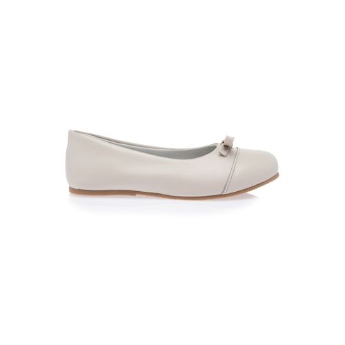 Sapato Boneca Infantil Feminino Couro Laço Fino - OFF WHITE