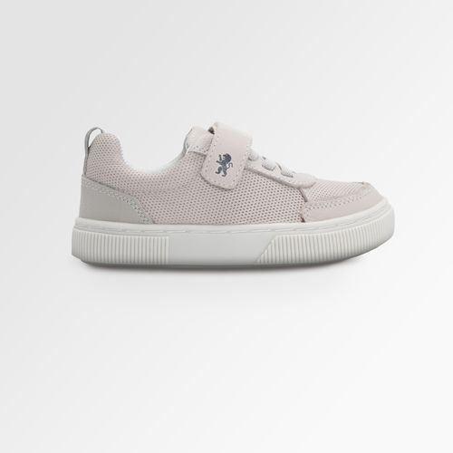Tênis Toddler Masculino Couro com Velcro - CINZA NEBLINA